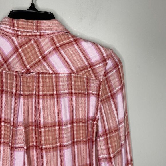 J CREW Shirt Womens 4 Pink Plaid Double-Weave Cotton Button-Up Classic-Fit - Picture 5 of 9